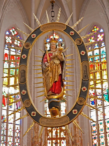 Photo: Kosice - Virgin Mary statue in Saint Elizabeth gothic cathedral Kosice - Virgin Mary statue in Saint Elizabeth gothic cathedral