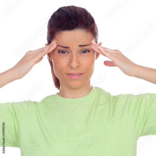 Photo: Young woman with head ache Young woman with head ache