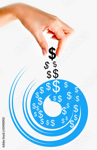 Photo: Money funnel concept Money funnel concept