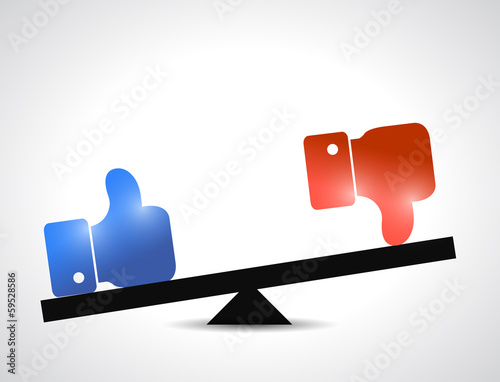 Illustration: like and dislike balance illustration design like and dislike balance illustration design