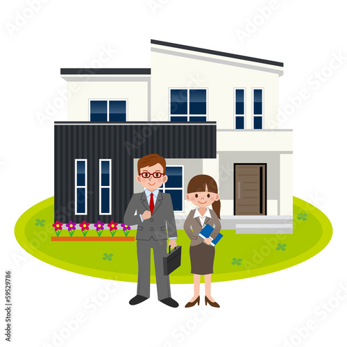Illustration: 住宅の販売員 住宅の販売員