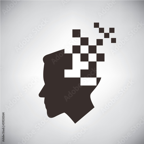 Vector: pixel man, digital man concept pixel man, digital man concept