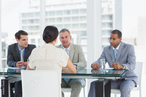 Photo: Recruiters checking the candidate during job interview Recruiters checking the candidate during job interview