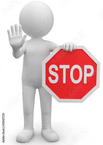 Illustration: Stoppschild Männchen Stoppschild Männchen