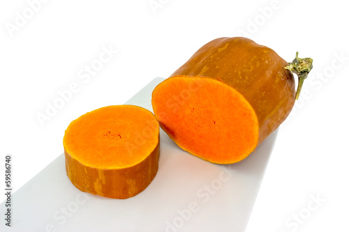 Photo: Cut a piece of pie pumpkin Cut a piece of pie pumpkin