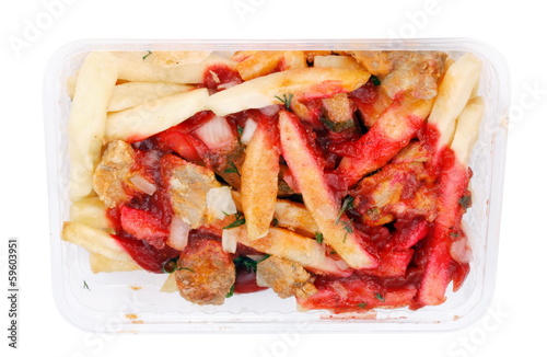 Photo: Salad in Tray Isolated Salad in Tray Isolated