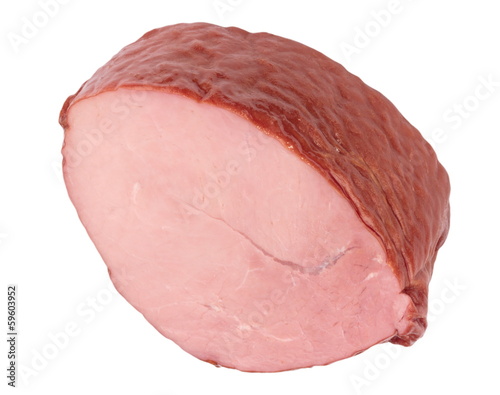 Photo: Piece of Boiled and Smoked Meat Isolated Piece of Boiled and Smoked Meat Isolated