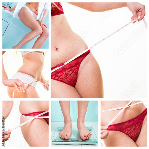 Photo: collage of female beauty and diets collage of female beauty and diets