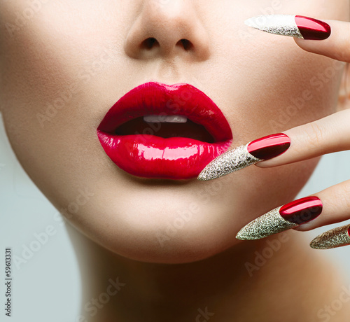 Photo: Fashion Beauty Model Girl. Manicure and Make-up Fashion Beauty Model Girl. Manicure and Make-up