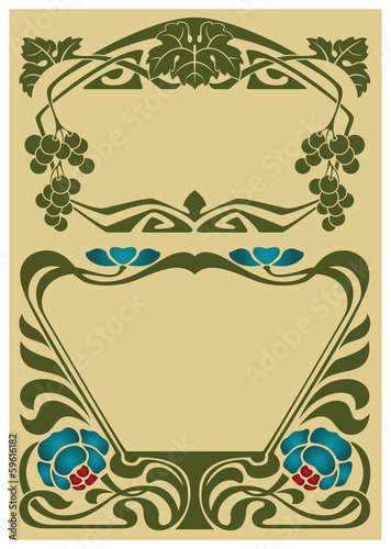 Vector: Abstract framework from the bound plants in style art-nouveau Abstract framework from the bound plants in style art-nouveau