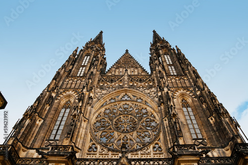 Photo: Saint Vitus Cathedral facade in Prague, Czech Republic Saint Vitus Cathedral facade in Prague, Czech Republic