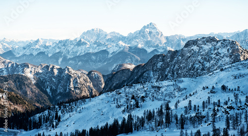 Photo: Alps in winter, Ski resort Nassfeld - Mountains Alps, Austria Alps in winter, Ski resort Nassfeld - Mountains Alps, Austria