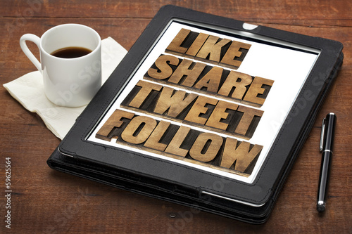 Photo: like, share, tweet and follow like, share, tweet and follow