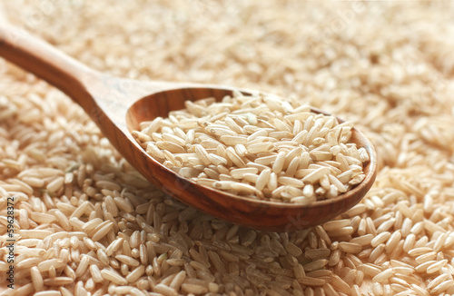 Photo: Spoon of brown rice Spoon of brown rice
