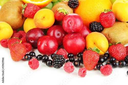 Photo: Fresh fruits and berries close up Fresh fruits and berries close up