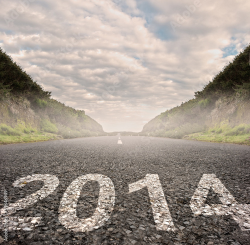 Photo: 2014 painted on asphalt 2014 painted on asphalt