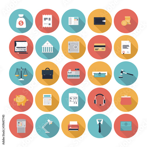 Vector: Finance and market flat icons set Finance and market flat icons set