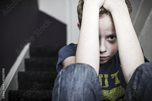 Photo: Depressed little boy Depressed little boy