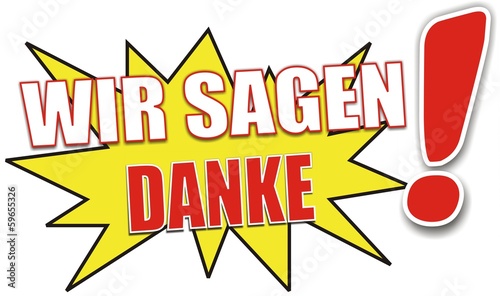 Vector: étiquette wir sagen danke étiquette wir sagen danke