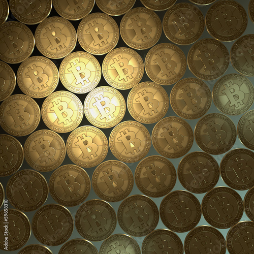 Illustration: Background of coins Bitcoin Background of coins Bitcoin