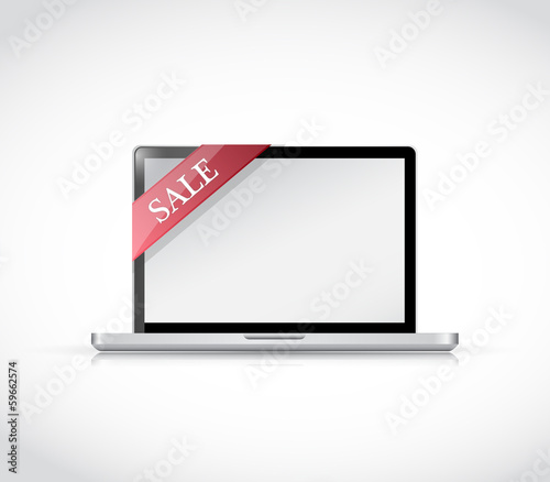 Illustration: laptop and sale tag illustration laptop and sale tag illustration