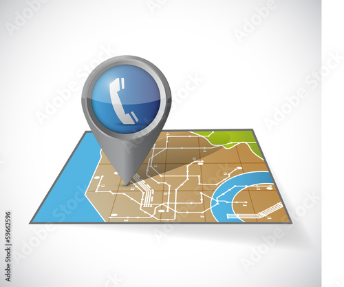 Illustration: map communication pointer illustration map communication pointer illustration