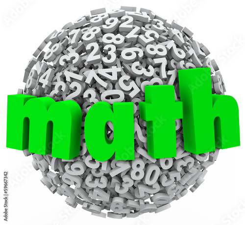 Illustration: Math Ball Sphere Numbers Addition Multiplication 3d Data Math Ball Sphere Numbers Addition Multiplication 3d Data