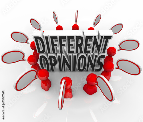 Illustration: Different Opinions Speech Bubbles People Arguing Dispute Different Opinions Speech Bubbles People Arguing Dispute