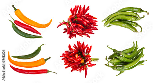 Photo: set of hot spicy pepper pods set of hot spicy pepper pods