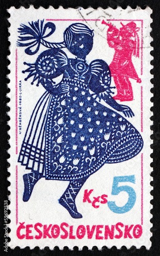 Photo: Postage stamp Czechoslovakia 1980 Wallachian Dance Postage stamp Czechoslovakia 1980 Wallachian Dance