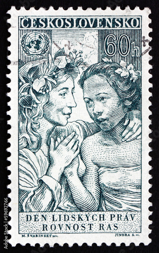 Photo: Postage stamp Czechoslovakia 1959 Equality of All Races Postage stamp Czechoslovakia 1959 Equality of All Races