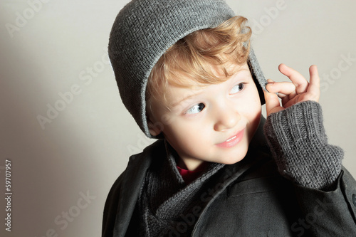 Photo: Fashionable Little Boy.Stylish Handsome Kid.Fashion Children Fashionable Little Boy.Stylish Handsome Kid.Fashion Children