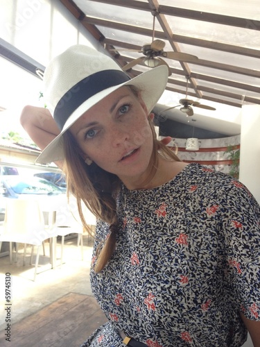 Instant Collection: woman with panama hat woman with panama hat