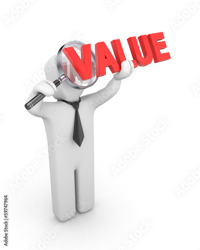 Illustration: Person examines value Person examines value