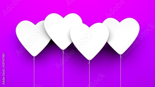 Illustration: Heart Balloons on blue background Heart Balloons on blue background