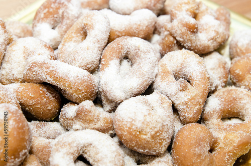 Photo: Doughnuts dusted with sugar Doughnuts dusted with sugar
