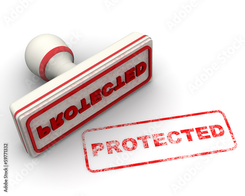 Illustration: Protected (Защищён). Печать и оттиск Protected (Защищён). Печать и оттиск