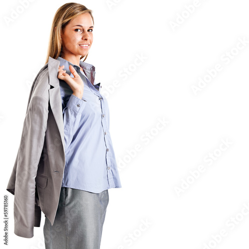 Photo: Businesswoman isolated on white Businesswoman isolated on white