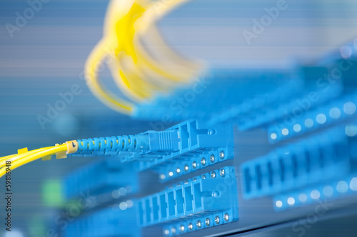 Photo: Technology center with fiber optic equipment Technology center with fiber optic equipment