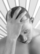 Portrait of a worried man, monochrome Portrait of a worried man, monochrome
