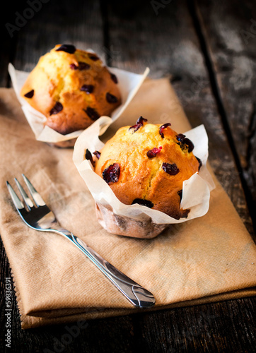 Photo: Dried cranberry muffins Dried cranberry muffins