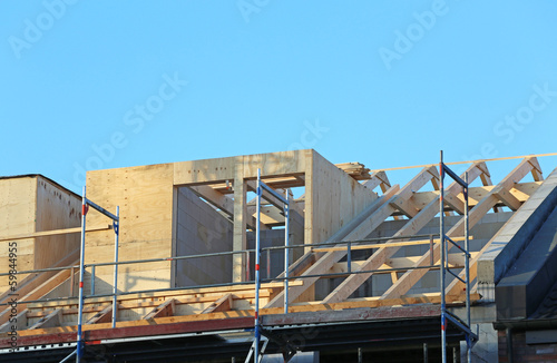 Photo: Dachgebälk auf Neubau Dachgebälk auf Neubau