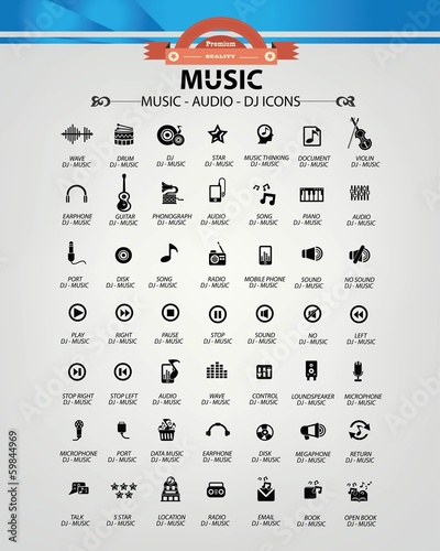Vector: Music,Audio,Dj icons,vector Music,Audio,Dj icons,vector
