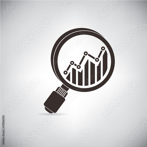 Vector: retro magnifying glass, data analysis retro magnifying glass, data analysis