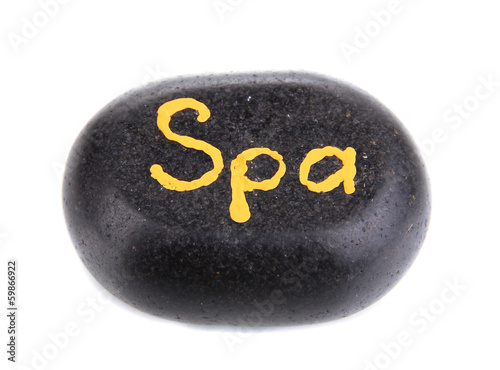 Photo: Spa stone isolated on white Spa stone isolated on white