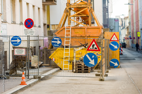 Photo: Baustelle in einer Stadt Baustelle in einer Stadt