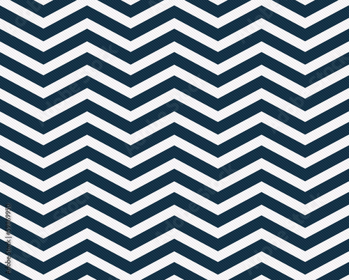 Illustration: Navy Blue and White Zigzag Textured Fabric Background Navy Blue and White Zigzag Textured Fabric Background