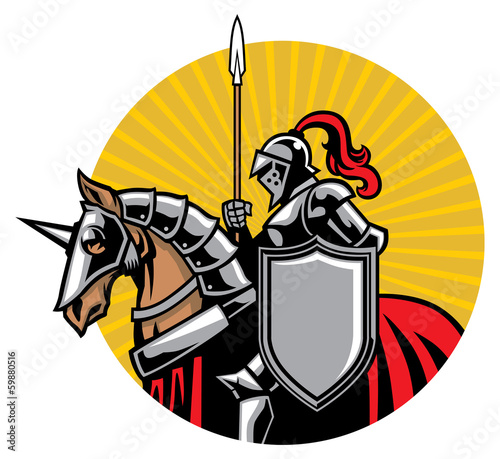 Vector: medieval knight ride a horse medieval knight ride a horse