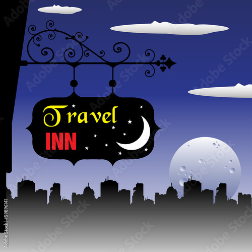 Vector: Travel inn plate Travel inn plate