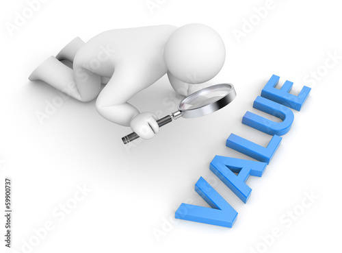 Illustration: Person examines value Person examines value